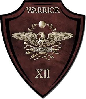 Roman_ Warrior_ Shield_ S P Q R_ X I I PNG Image