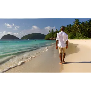 Romantic Beach Walk Png 06132024 PNG Image