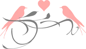 Romantic Birds Silhouette Love PNG Image