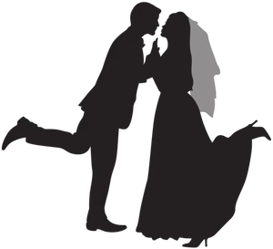 Romantic Couple Silhouette Love Pose PNG Image