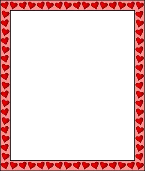 Romantic Heart Border Frame PNG Image