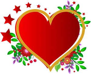 Romantic Heart Frame Design PNG Image