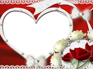 Romantic Heart Photo Frame PNG Image