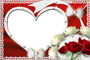 Romantic Heart Photo Frame Template PNG Image