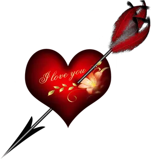 Romantic Heart Quill Love Declaration.jpg PNG Image