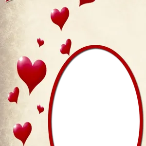 Romantic Hearts Photo Frame PNG Image