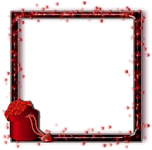 Romantic Red Floral Frame PNG Image