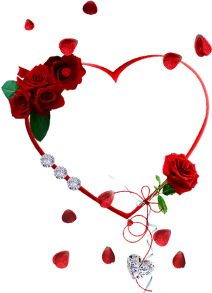 Romantic Red Rose Love Frame.png PNG Image