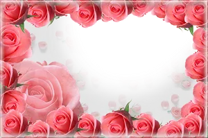 Romantic Rose Heart Frame PNG Image