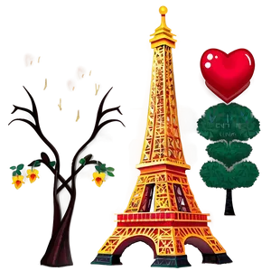 Romantic Torre Eiffel Scene Png Ulb39 PNG Image