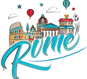 Rome Cityscape Artistic Illustration PNG Image