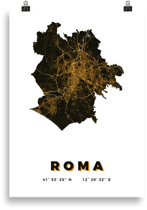 Rome Map Art Poster PNG Image