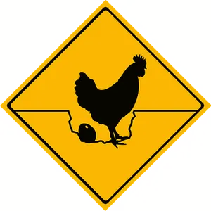 Rooster Warning Sign PNG Image