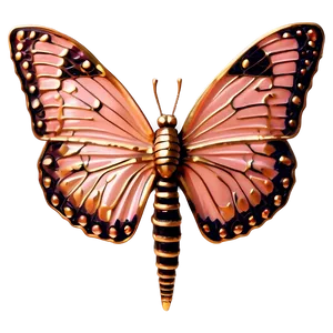 Rose Gold Butterfly C PNG Image