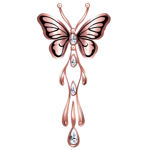 Rose Gold Butterfly Decoration Png Niy17 PNG Image