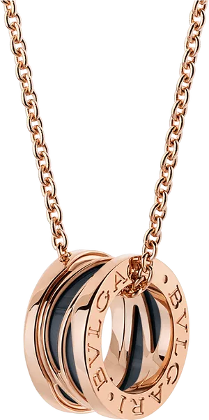 Rose Gold Designer Chain Pendant PNG Image