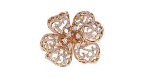 Rose Gold Diamond Butterfly Ring PNG Image