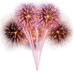 Rose Gold Glitter Fireworks Png 06252024 PNG Image