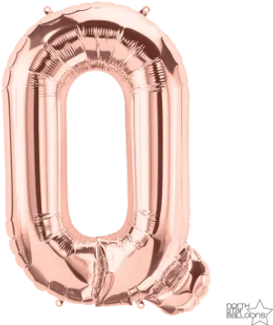 Rose Gold Letter Q Balloon PNG Image