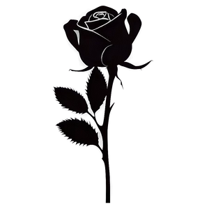 Rose Silhouette Black And White Png Fco PNG Image