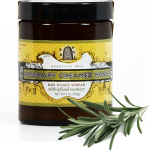 Rosemary Infused Creamed Honey Jar PNG Image