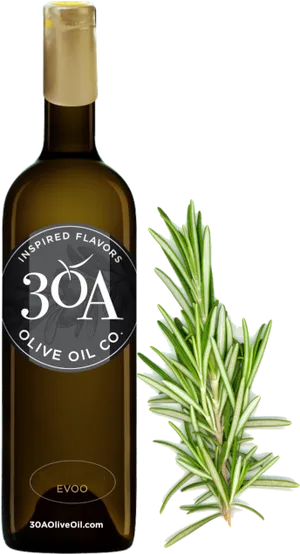 Rosemary Infused Olive Oil Bottle PNG Image