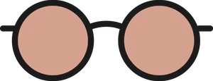 Round Black Glasses Icon PNG Image