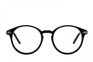 Round Frame Glasses Black Background PNG Image