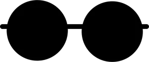 Round Frame Glasses Silhouette PNG Image