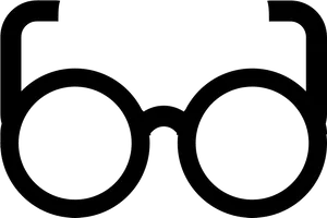 Round Glasses Silhouette Vector PNG Image