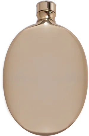 Round Metal Flask Isolated PNG Image