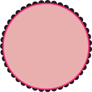 Round Pink Framewith Scalloped Edge PNG Image