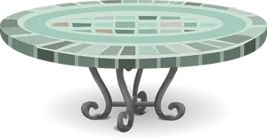 Round Wrought Iron Table PNG Image