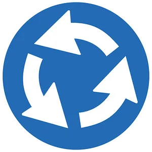 Roundabout Traffic Sign Icon PNG Image