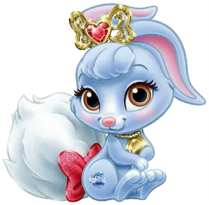 Royal Blue Bunny Cartoon PNG Image