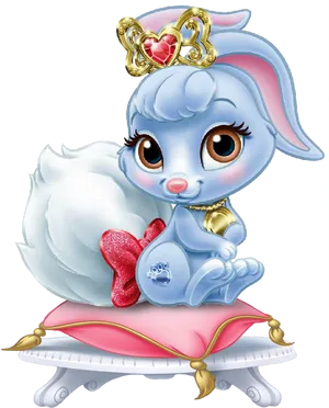 Royal Blue Bunny Cartoon PNG Image