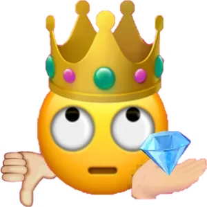 Royal Emoji Rejecting Diamond PNG Image