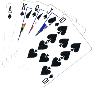 Royal Flush Spades Poker Hand PNG Image