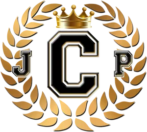 Royal Monogram J C Pwith Laurel Wreathand Crown PNG Image