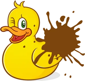 Rubber Duck Splattered With Mud PNG Image