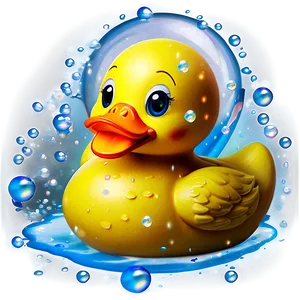 Rubber Duck With Bubbles Png 06132024 PNG Image