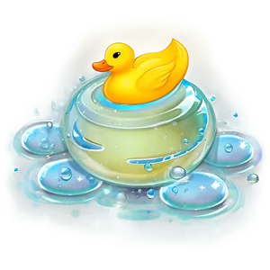 Rubber Duck With Bubbles Png Bub50 PNG Image