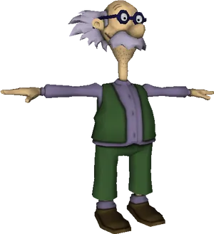 Rugrats Character Grandpa Lou Pickles PNG Image