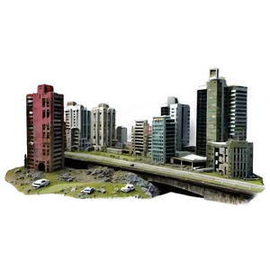 Ruined City Infrastructure Png Iqx1 PNG Image