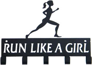 Run Like A Girl Medal Holder PNG Image