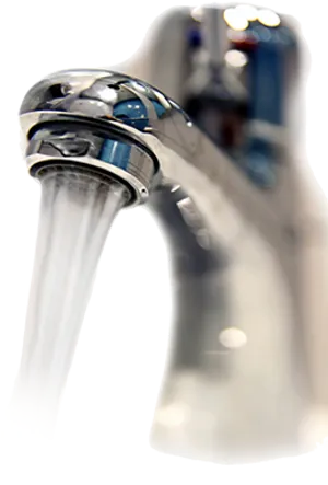 Running Water Faucet Closeup PNG Image