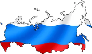 Russia Map Flag Overlay PNG Image