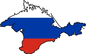 Russia Map Outlinedin National Colors PNG Image