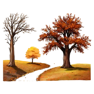 Rustic Autumn Trees Scene Png 06212024 PNG Image