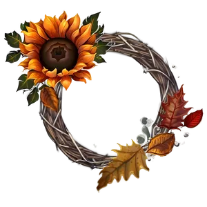 Rustic Autumn Wreath Png Hcf PNG Image